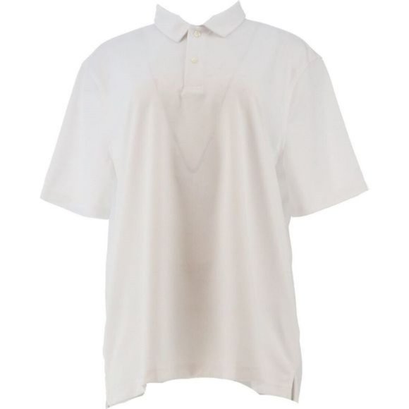 NWT LANDS' END UNIFORM BOY'S SHORT SLEEVE POLY PIQUE POLO SHIRT WHITE LGE. 14-16 - Picture 1 of 11